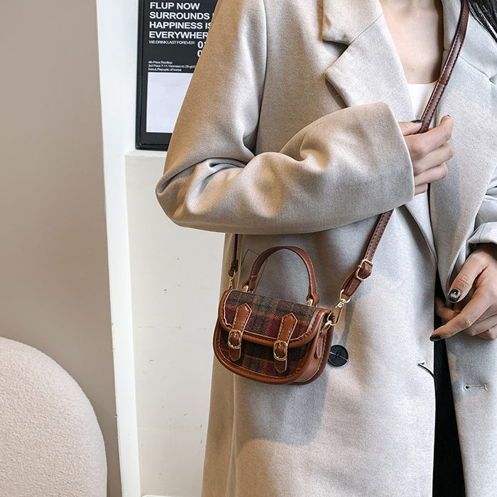 Wholesale Children's bag, new mini handbag, high-end women's checkered crossbody bag
