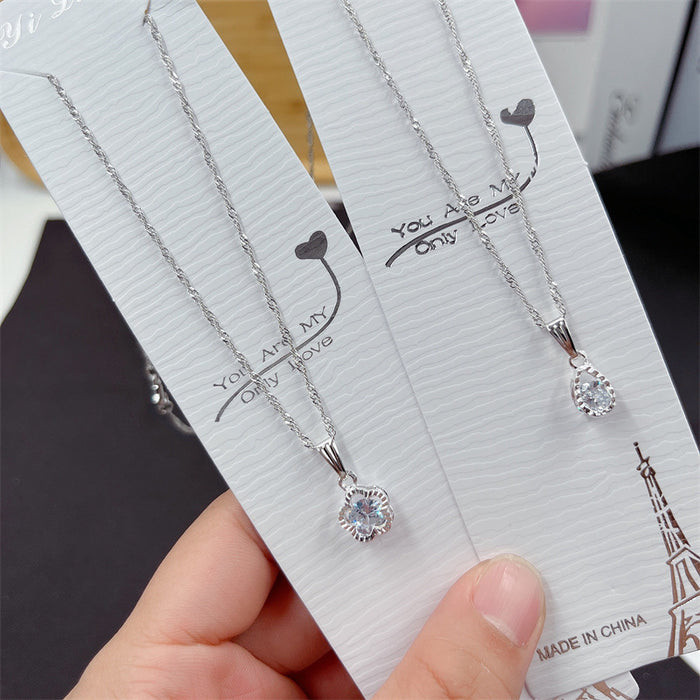 Wholesale Zircon pendant necklace collarbone chain