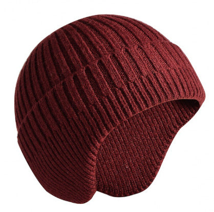Wholesale Winter Knitted Hat For Men Women Warm Ear Protection Windproof Cycling Hat Fleece-lined Thickened Thermal Adult