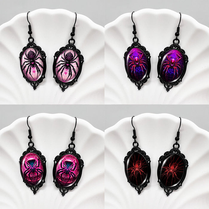 Wholesale  red  Round Earrings  Web Earrings Vintage Love Bugs Time and Light Gems Black Earrings