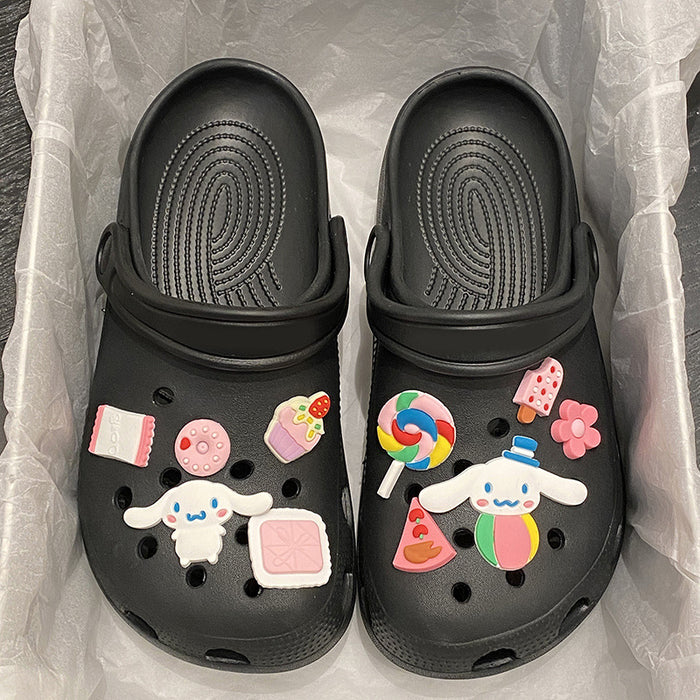 Wholesale cartoon hole shoes for women thick soled toe, anti slip beach slippers, garden shoes