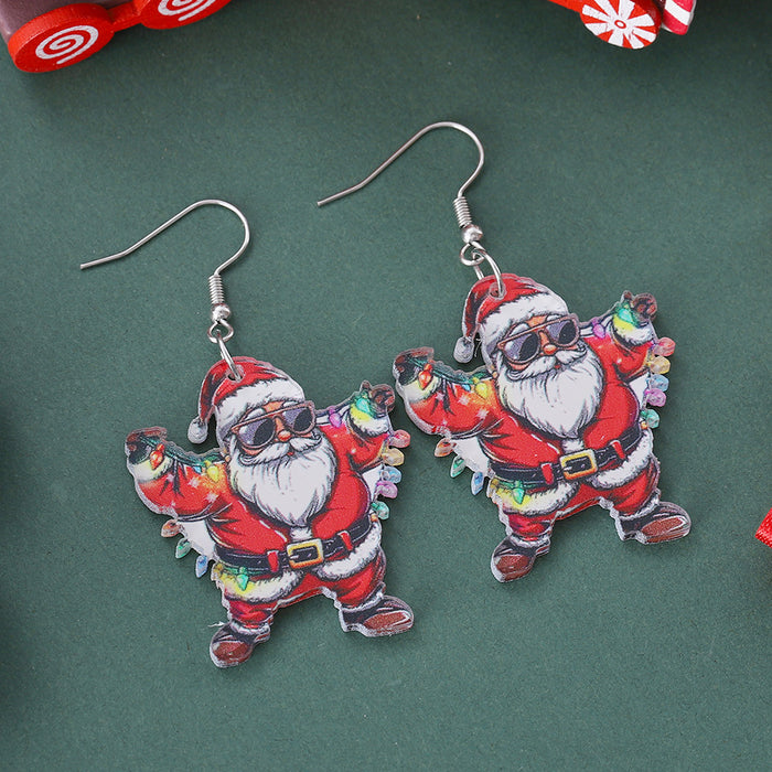 Wholesale Wooden Christmas Wine Glass Earrings JDC-ES-ChuLian003