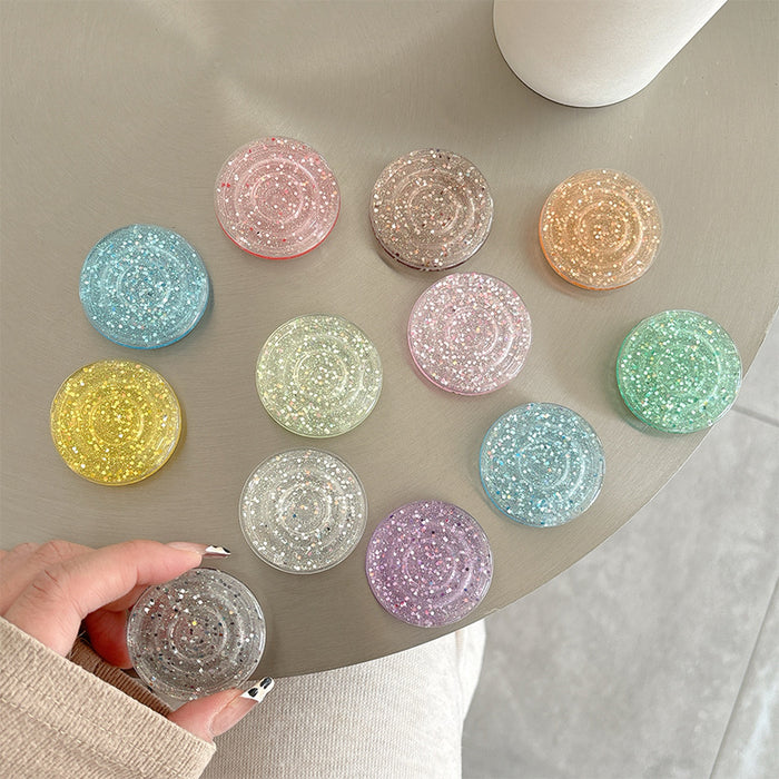 Wholesale Glitter Solid Color Creative Phone Stand Sticker Accessory