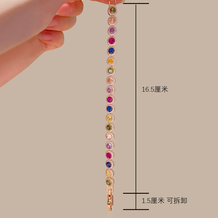 Wholesale Rainbow Round Zircon Bracelet Jewelry Accessory
