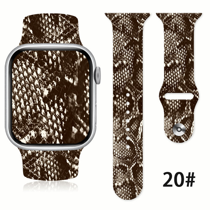 Wholesale Silicone Animal Fur Printed Silicone Watch Strap Wristband JDC-WD-NuoQi031