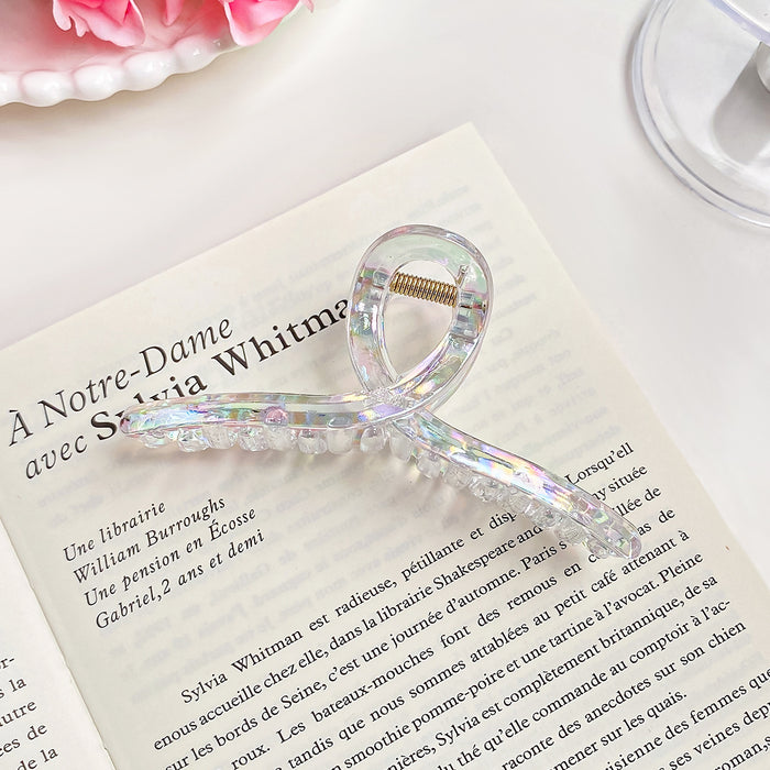 Wholesale Stylish Pearlescent Mermaid Large Hair Claw Clip Plastic Grip