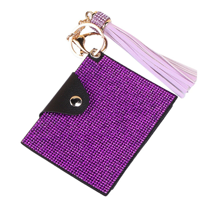 Wholesale Glass Tassel Keychain Card Holder Chic Trendy Car Key Accessory Gift For Party Boutique Resale