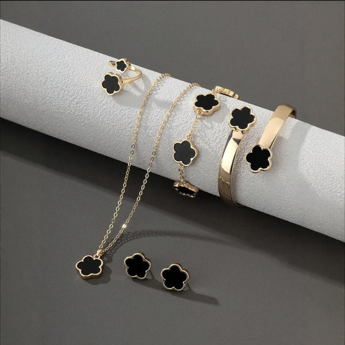 Wholesale 5pcs/ set Acrylic Lucky Flower Jewelry Set
