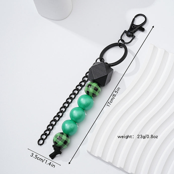 Wholesale Wood Bead Bead Keychain JDC-KC-HuiWen006