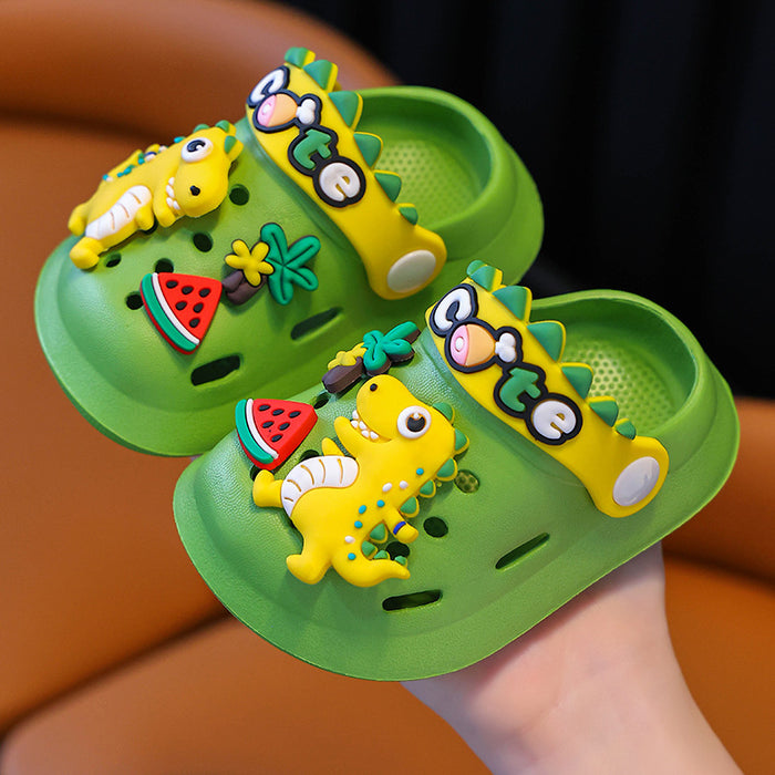 Wholesale Baby hole shoes dinosaur children's slippers indoor home non-slip