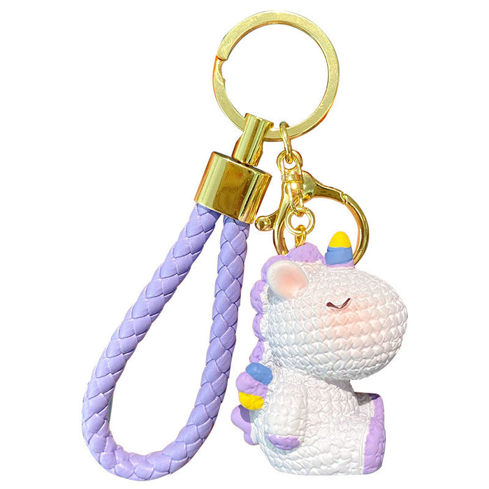 Wholesale Cartoon Resin Unicorn Keychain