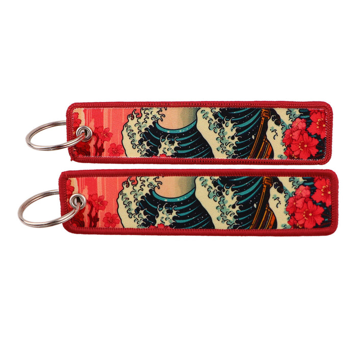 Wholesale Japanese Wave Weaving Marks Keychain Fabric Keychain Accessories