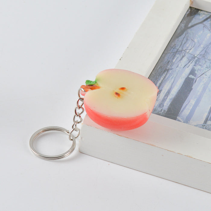 Wholesale PVC Fruit Keychain Bag Charm Simulated Dragon Fruit Decorative Accessory Trendy Gift