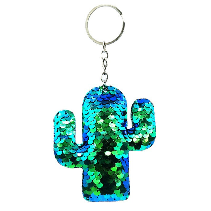 Wholesale Reflective Shiny Animal Plant Keychain PET Sequins Fashion Bag Car Pendant DIY Clothing Accessories JDC-KC-QS001