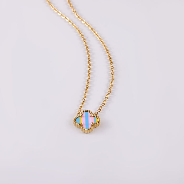 Wholesale Stainless Steel Four-Leaf Clover Collarbone Necklace