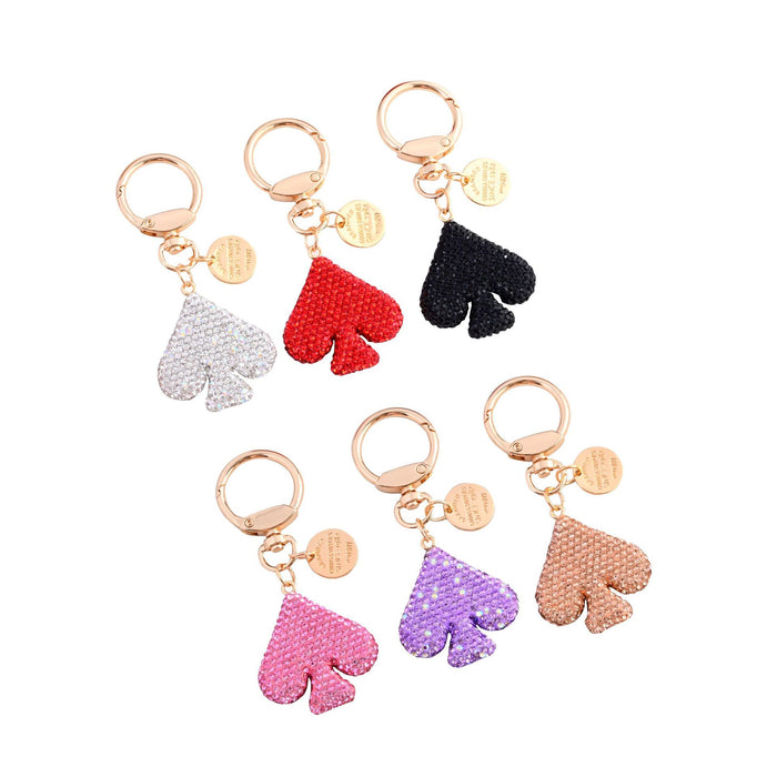 Wholesale Red and Black Clay Full Diamond Keychain
