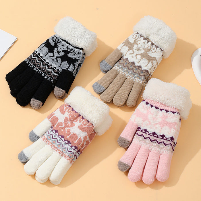Wholesale Knitted Touch Screen fleece-lined Warm Gloves