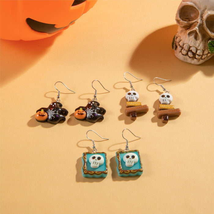Wholesale Skull Pumpkin Acrylic Earrings Party Wear Jewelry Accessory MOQ≥2