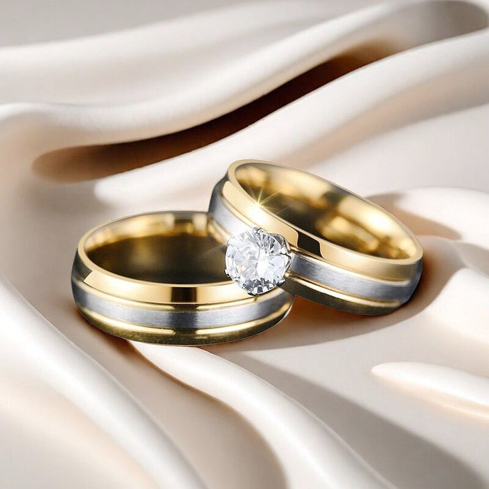 Wholesale A niche diamond studded titanium steel ring with high-end feel, claw inlaid zircon, light luxury paired ring accessory