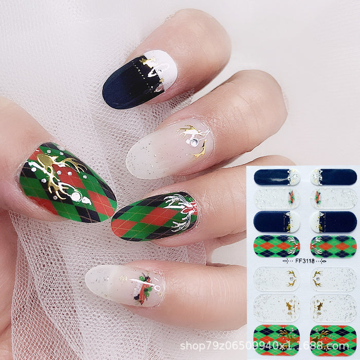 Wholesale 14 Stickers/sheet Christmas Snowflake Elk Nails Kits Nail Stickers JDC-NS-ARS001