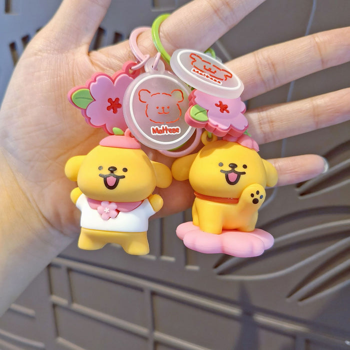 Wholesale Line Puppy Silicone Keychain Cartoon Backpack Pendant Gift MOQ≥5