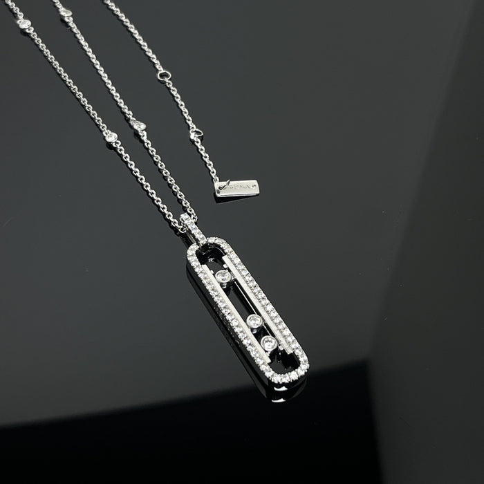Wholesale Paper clip, pin, necklace, colorfast, female silver, starry sky, collarbone chain, neck chain