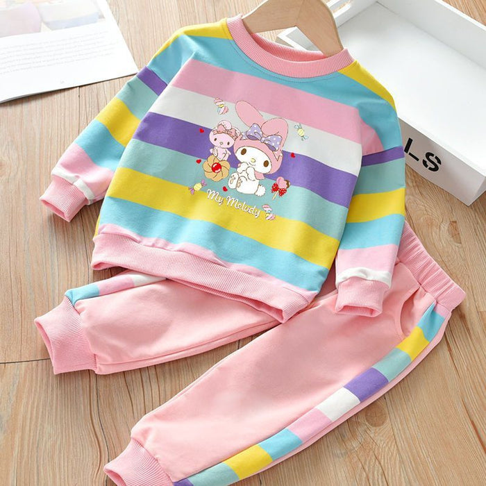 Wholesale Girls Kulomi Rainbow Suit Melody Baby Girl Spring and Autumn New Children's Suit Two-piece Suit JDC-CTS-QNE006