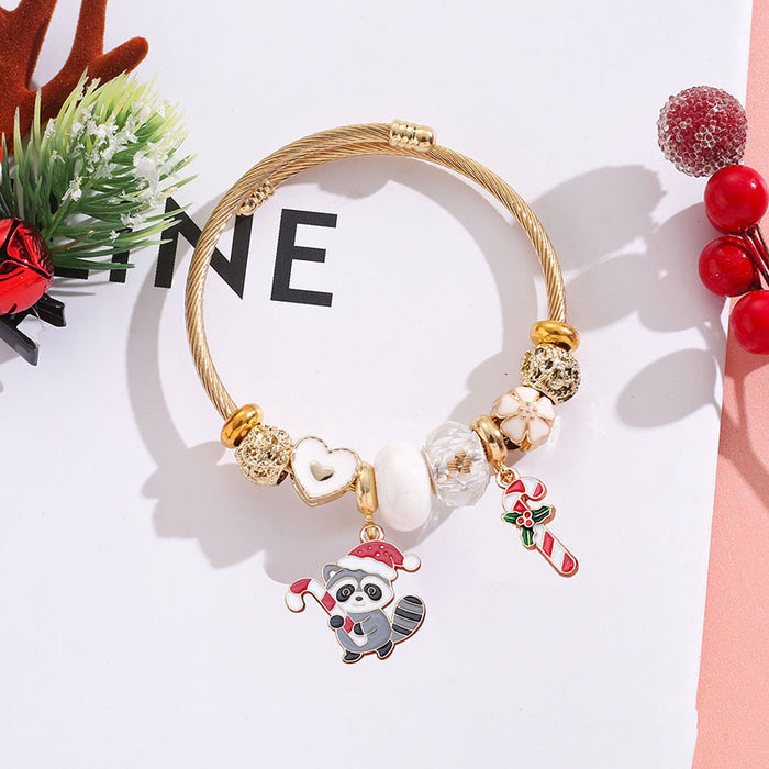 Wholesale Christmas Tree Elk Snowflake Stainless Steel Bracelet Women Jewelry Accessory MOQ≥2