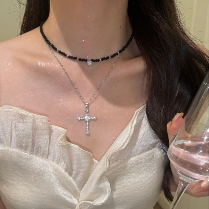 Wholesale Trendy Water Wave Star Necklace Copper Silver Electroplated Fashion Jewelry Accessory