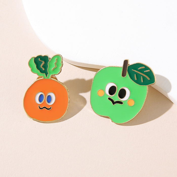 Wholesale Cute Q Version Fruit Enamel Pins Brooches Set Cartoon Radish And Badge For Clothing Decor Bag Charm Gift