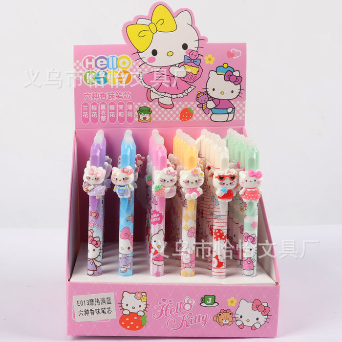 Wholesale Cartoon patch press pen student writing pen black fragrance gel pen erasable pen
