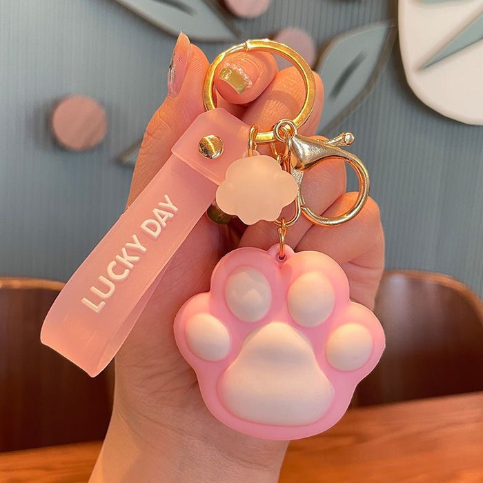 Wholesale  cute kitten claw keychain pendant doll key chain car schoolbag pendant small gift