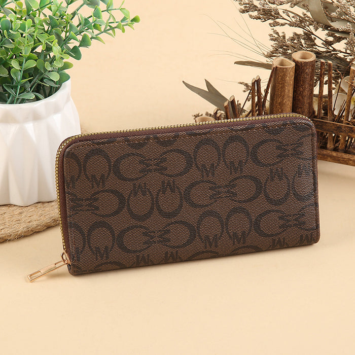 Wholesale PU Leather Long Wallet with Retro Print Design Large Capacity MOQ≥3