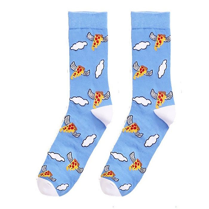 Wholesale Octopus Animal Pizza Food Cartoon Cotton Middle Socks JDC-SK-HuiHe043