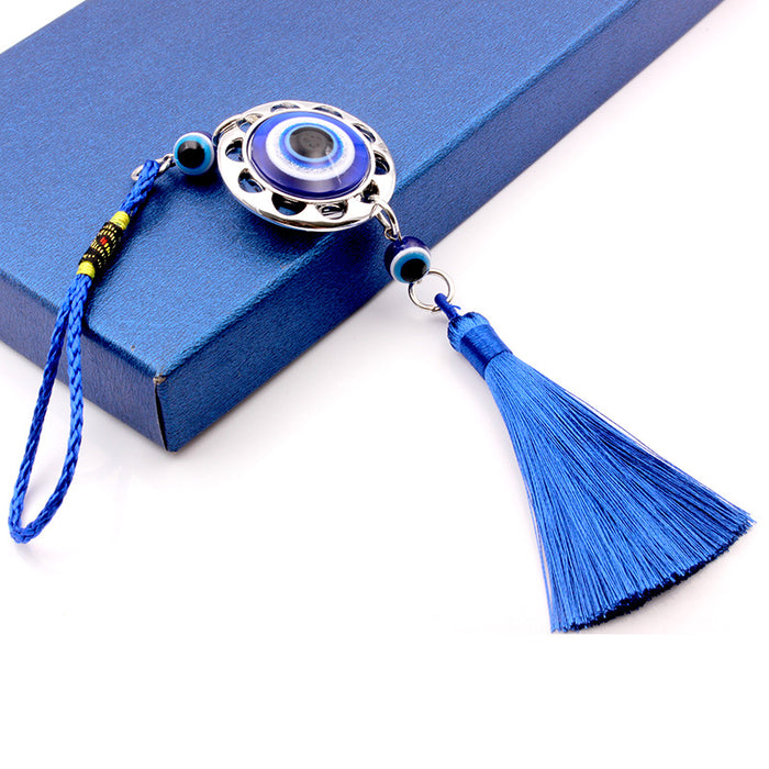 Wholesale Hollow out circular peach heart tassel car ornament, personalized ornament