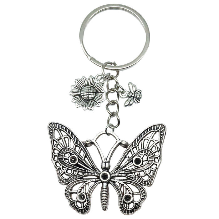 Wholesale Hollow Butterfly Bee Sunflower Zinc Alloy Keychain JDC-KC-LuNeng017