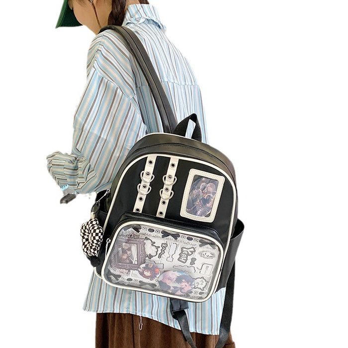 Wholesale Transparent large-capacity backpack with PU shoulder straps