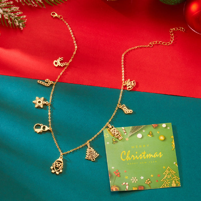 Wholesale Zinc Alloy Christmas Snowflake Pendant Necklace for Women Fashion Accessory