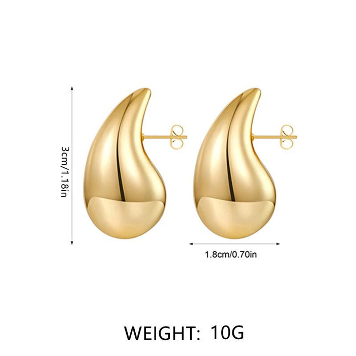 Wholesale Women' s golden water drop geometricv earrings