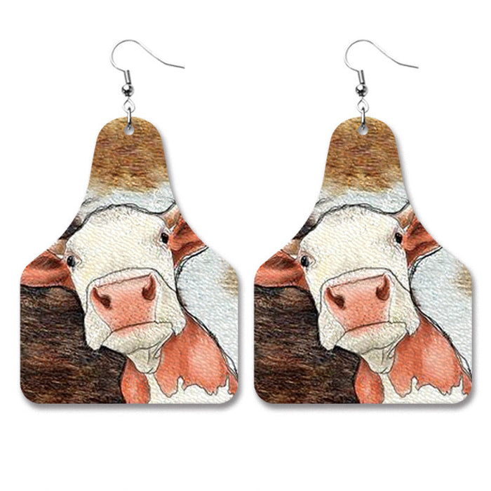 Wholesale 2Pairs/Pack Cow Leather Earrings JDC-ES-HEYI054