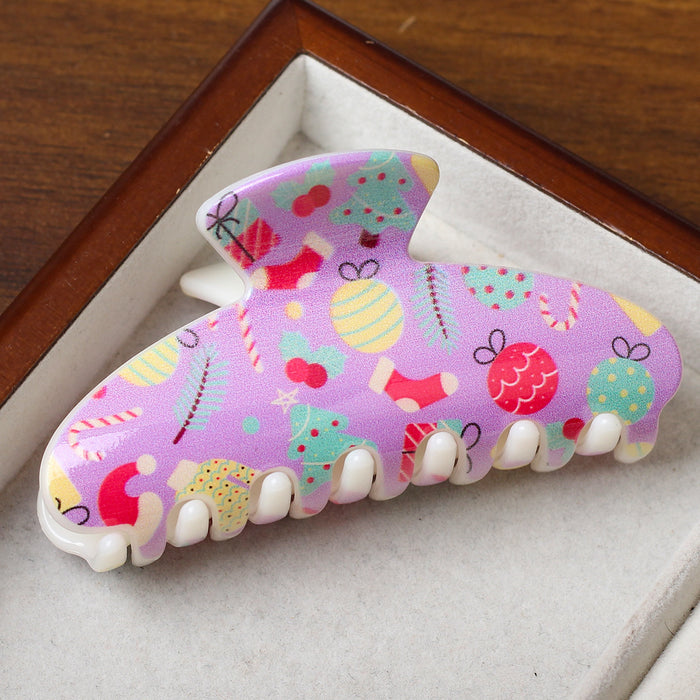 Wholesale Sweet Christmas Plaid Bear Large Plastic Hair Claw Clip Stylish Fashion Accessory For Women Great Gift Or Boutique Resale