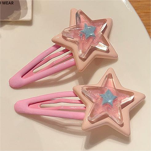 Wholesale Cute Colorful Five-pointed Star Dopamine Hair Clips JDC-HC-Shuy002