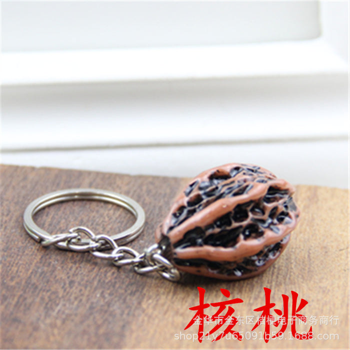 Wholesale Creative Resin Fruit Keychain Simulated Strawberry Grape Pomegranate Watermelon MOQ≥10