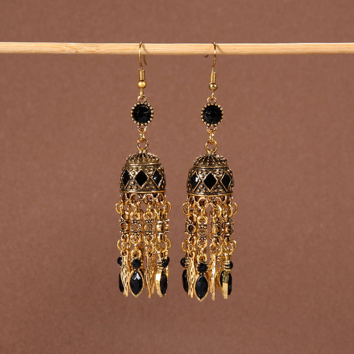 Wholesale Alloy Bohemian Tassel Long Ethnic Style Earrings JDC-ES-Gumi009