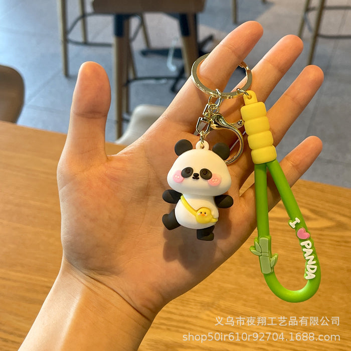 Wholesale Cute Panda Travel Keychain Rubber Fashion Accessory