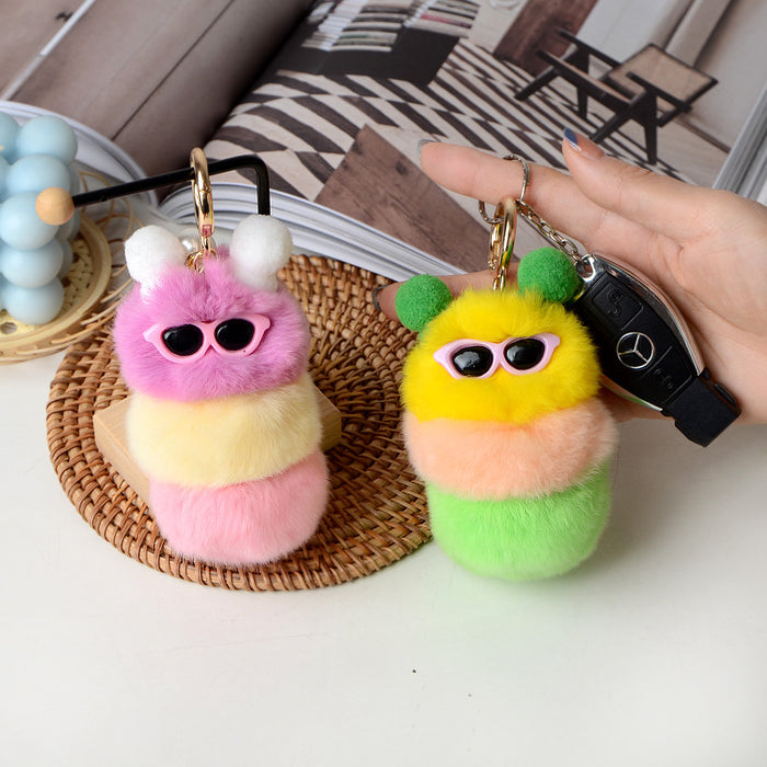 Wholesale Ugly-cute f caterpillar keychain