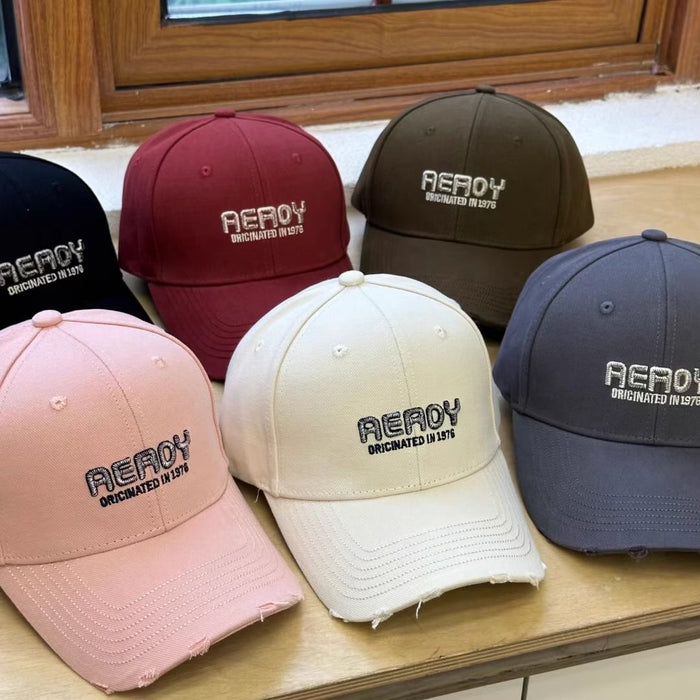Wholesale Embroidered letters, perforated hardtop baseball cap, versatile street duckbill cap