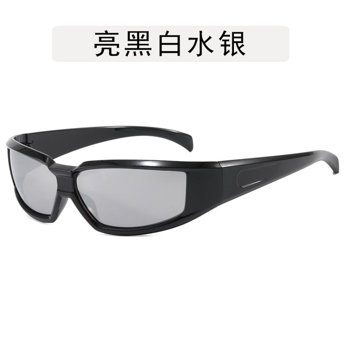 Wholesale Outdoor sports narrow frame sunglasses cycling curved small box fashionable sunglasses