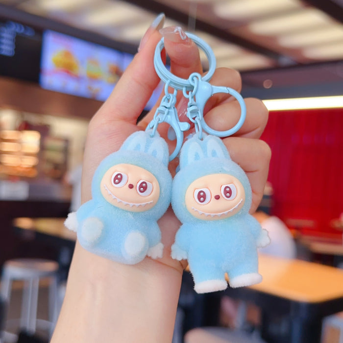 Wholesale 3D flocked cute cartoon keychain