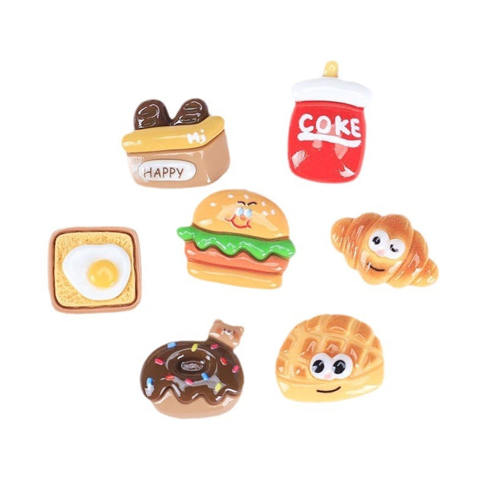 Wholesale Cute Expression Burger Food Toy Cream Glue DIY Resin Accessories Car Sticker Fan Sticker Mobile Phone Case